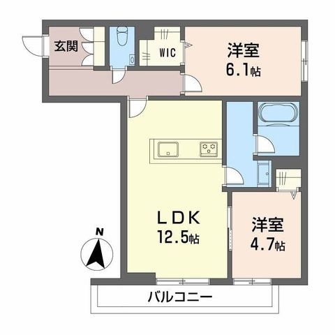 拡大写真:シャーメゾンHARU 2階204の間取り