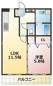 熊本市東区小山2丁目の間取図