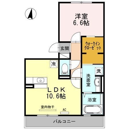 拡大写真:熊本市中央区八王寺町 3階301の間取り