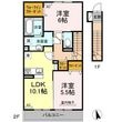 熊本市中央区帯山4丁目の間取図