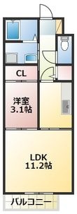 熊本市南区田迎3丁目の間取図