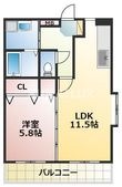 熊本市東区小山2丁目の間取図