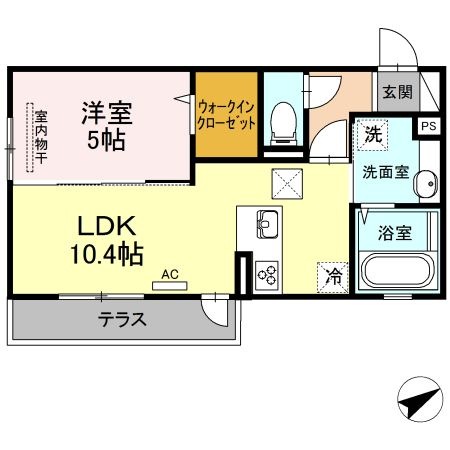 拡大写真：上益城郡嘉島町大字上島 1階103の間取り
