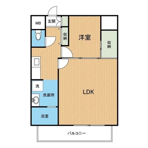 拡大写真:熊本市中央区南熊本1丁目 6階601の間取り
