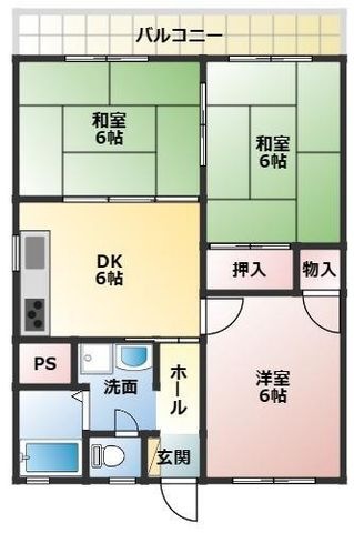 拡大写真:コーポ林 2階201の間取り