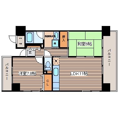 拡大写真:リビエーヌ宝町 5階502の間取り