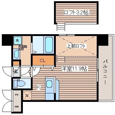 拡大写真:GRANXIA井口 7階702の間取り