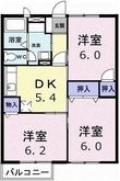 カサヴェルデ吉田Ⅱの間取図