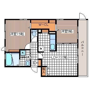 拡大写真：ＫＩＭＩＫＯ　C棟 1階102の間取り