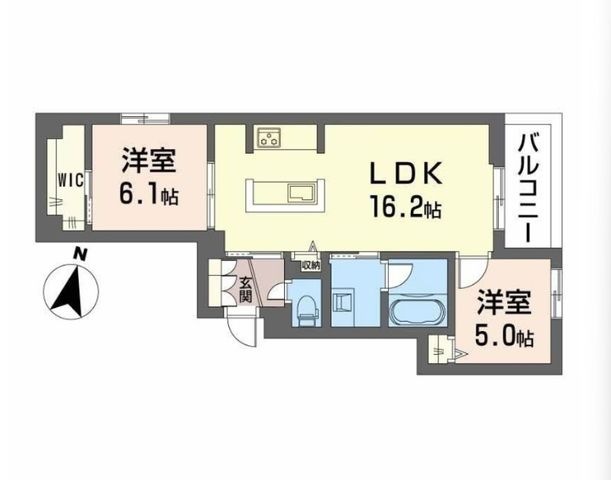 拡大写真:プライムフェルトⅡ 3階302の間取り