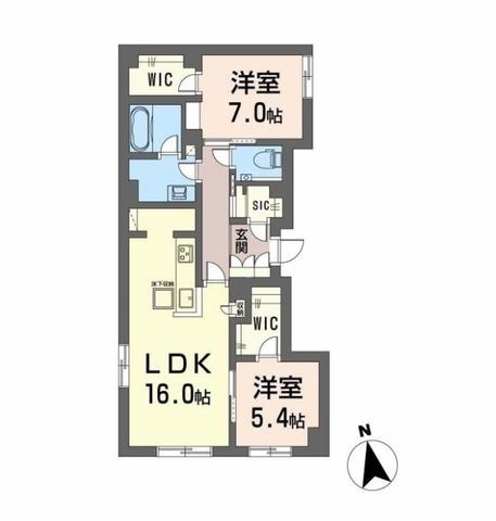 拡大写真:シャトル牛田旭 1階102の間取り