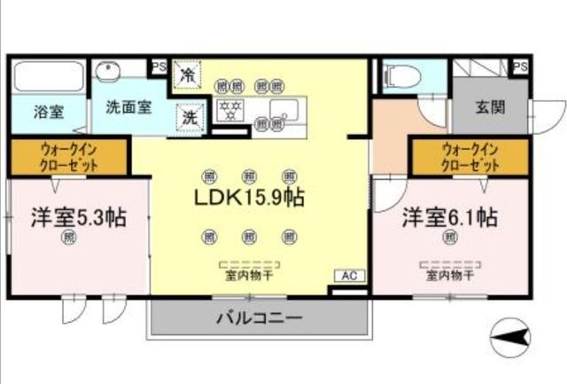 拡大写真:ドリーム大町 3階301の間取り