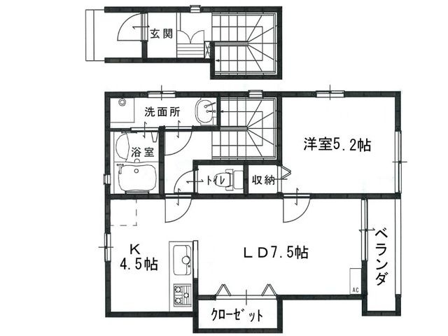 拡大写真:観音寺市柞田町 2階2の間取り