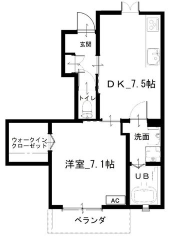 拡大写真:フルール池之尻 1階1の間取り