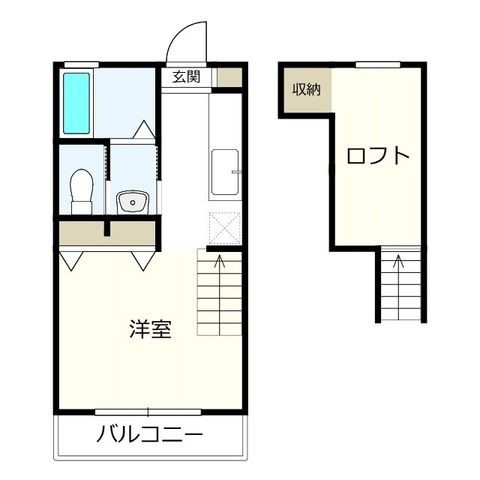 拡大写真:スマイルコーポⅠ 2階205の間取り