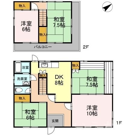 拡大写真:赤磐市桜が丘西3丁目 1階1の間取り