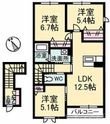 都窪郡早島町前潟の間取図