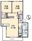 岡山市北区中井町1丁目の間取図