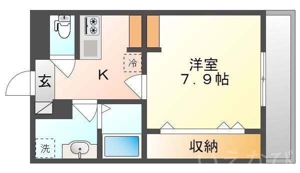 拡大写真:岡山市北区大元駅前 1階101の間取り