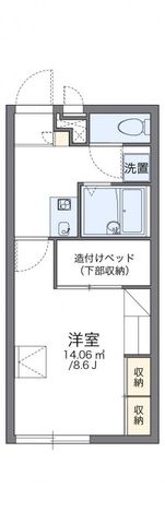 拡大写真:岡山市中区米田 2階204の間取り