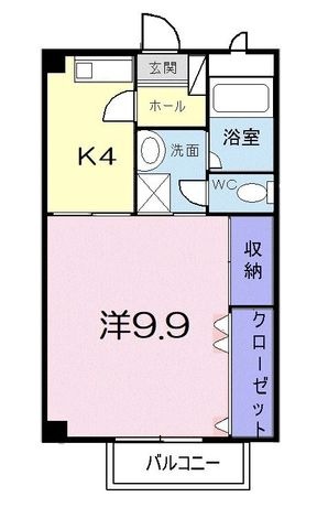 拡大写真:倉敷市中庄 2階202の間取り