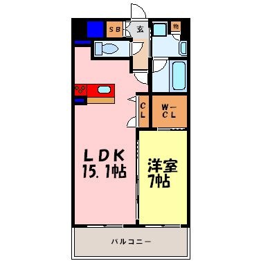 拡大写真:大阪市淀川区新高3丁目 8階802の間取り
