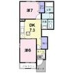 ファシネイション春日Ⅱの間取図