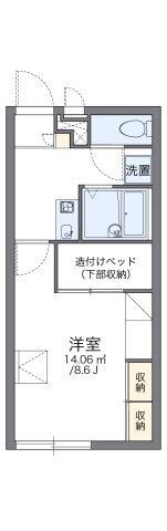 拡大写真：レオパレス外環富田林Ⅱ 2階207の間取り