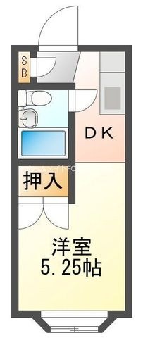 拡大写真:ヘリオス378谷保 2階203の間取り