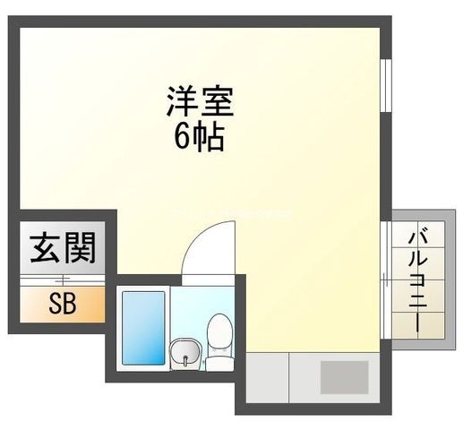 拡大写真:QU館 2階Eの間取り