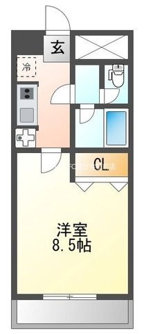 拡大写真:プレステージ立川 2階205の間取り