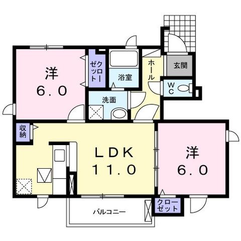 拡大写真:サピー アルドーレ 1階101の間取り