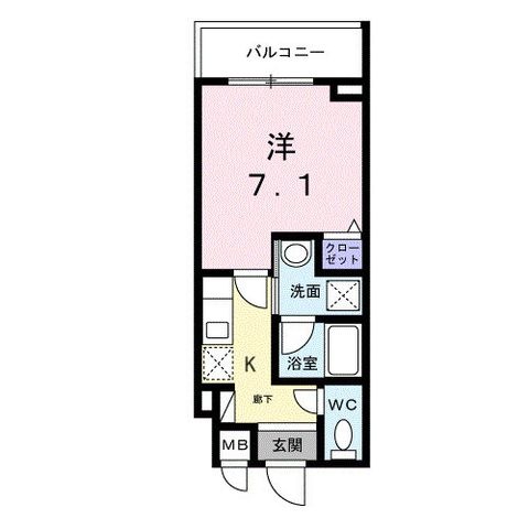 拡大写真:ライズ脇田町 A館 4階402の間取り