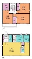 大木邸貸家の間取図