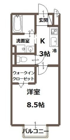 拡大写真:シャルト 2階203の間取り