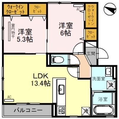 拡大写真:アルフォンテ上野芝 2階202の間取り