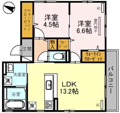 拡大写真:アルフォンテ上野芝 3階301の間取り