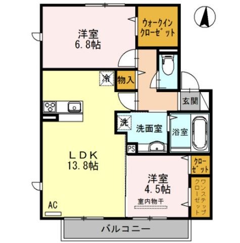 拡大写真:ロコソラーレ 2階202の間取り