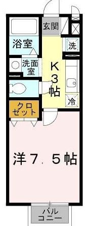 拡大写真:シャルマンコート 1階102の間取り
