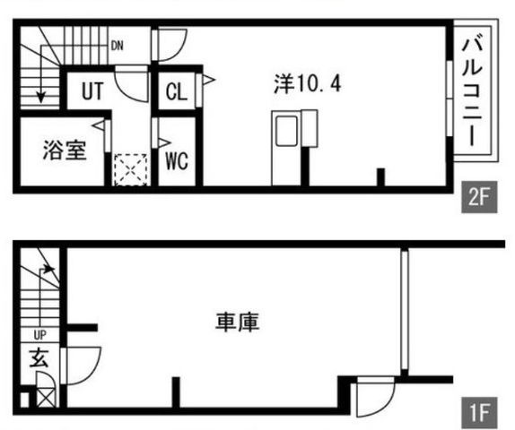 拡大写真:あんしん+VieM菩提町08-1023(ガレージハウス) 1階1の間取り