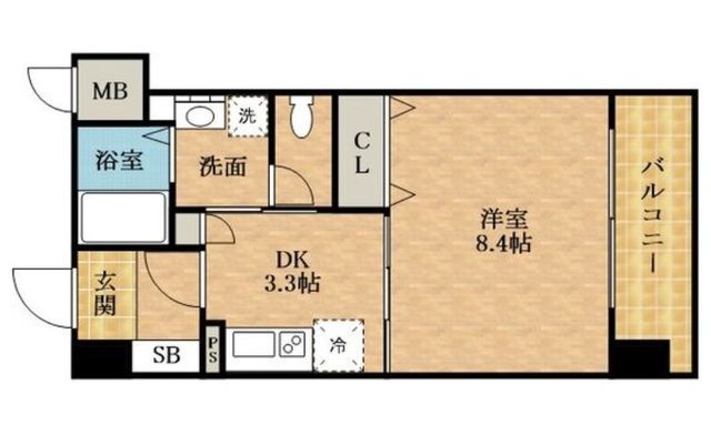 拡大写真:T&N RESIDENCE 6階605の間取り