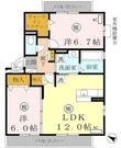 牛滝欅荘B棟の間取図