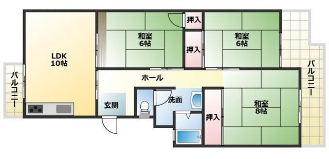 拡大写真:新檜尾台第2次住宅5号棟 3階310の間取り