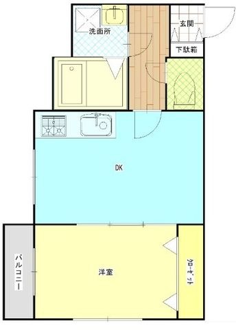 拡大写真:サンアーク北野田 1階105の間取り