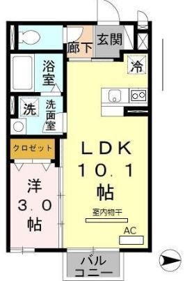 拡大写真:ヒルズ羽衣 2階201の間取り