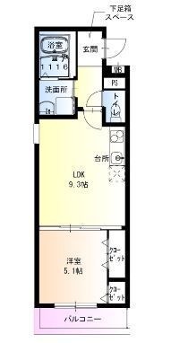 拡大写真:フジパレス泉大津駅西 2階206の間取り