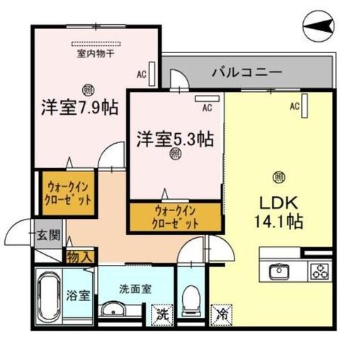 拡大写真:スペチアーレ巽中 C棟 2階201の間取り
