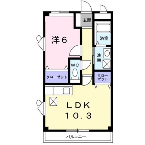 拡大写真:スペイシア友貴 1階107の間取り