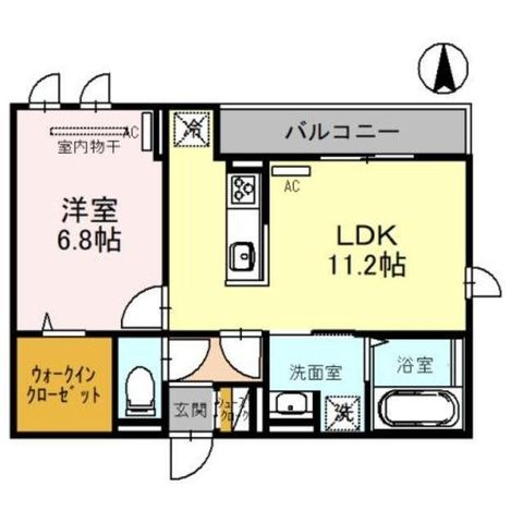 拡大写真:D-room今川 A棟 2階205の間取り