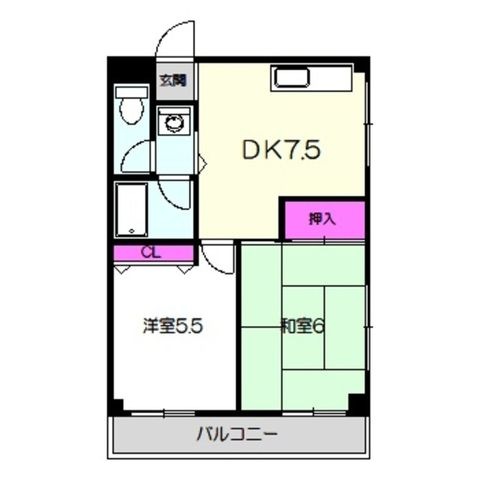 拡大写真:守口市東光町3丁目 3階306の間取り